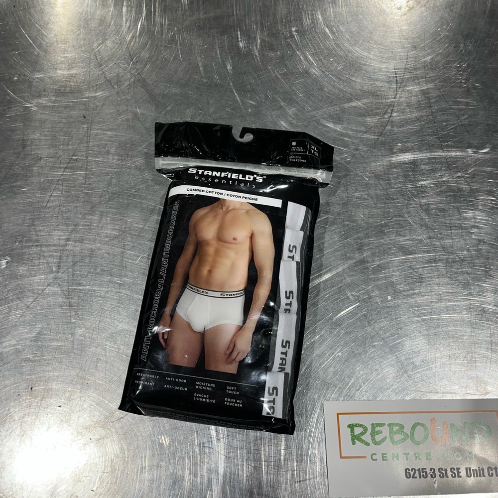 Brand New Stanfield’s Essentials Boxer Briefs – White 5-Pack (Size XL)